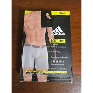 Adidas Boxer Briefs Mens XL Black 3 Pack Performance Aeroready 5" Inseam